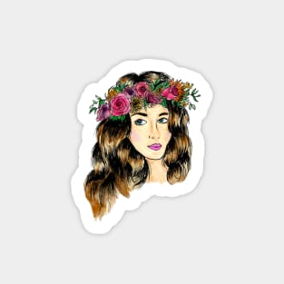 Flower Crown Girl Sticker